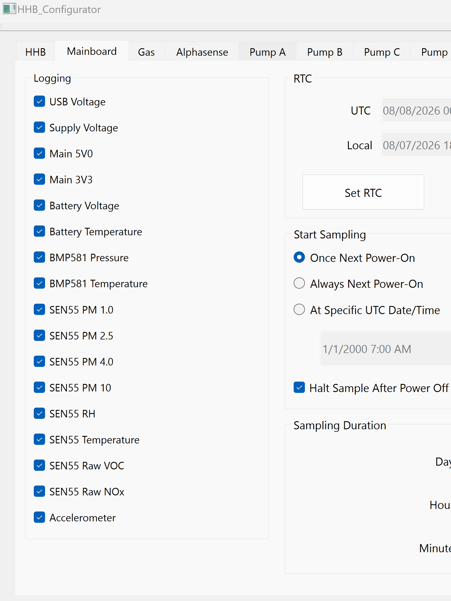 Screenshot of Home Health Box Configurator software