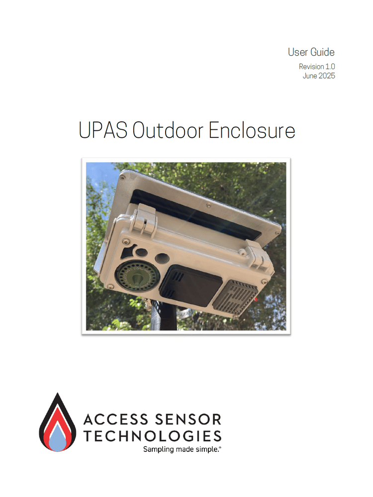 Screenshot of UPAS Outdoor Enclosure User Guide cover page