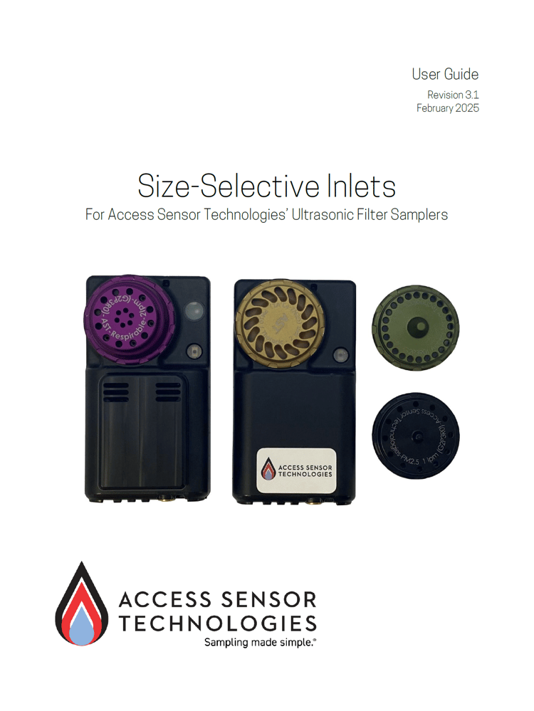 A screenshot of the cover of the Size-Selective Inlets User Guide