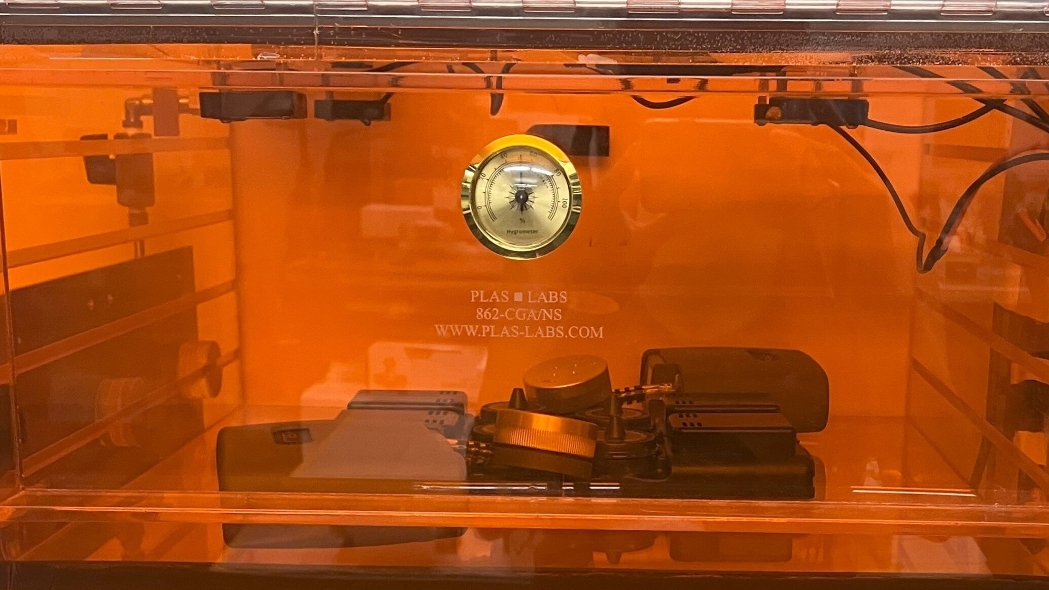 Photograph of UPAS inside a laboratory test enclosure